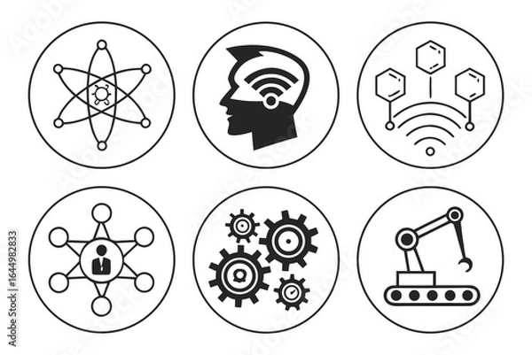 Fototapeta Futuristic Technology and Innovation Icons Set.