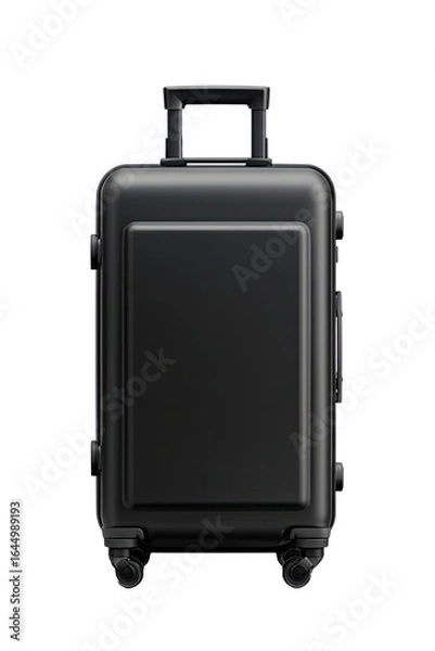 Fototapeta Black hard-shell suitcase, upright