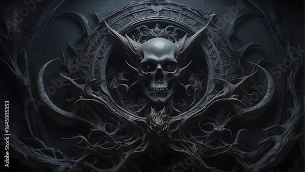 Obraz skull on black background