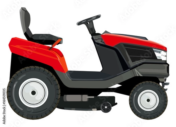 Fototapeta Red lawnmower