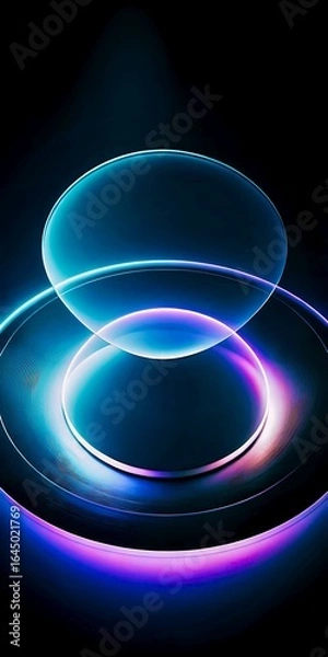 Fototapeta Abstract Neon Light Orbs Create Mesmerizing Futuristic Aura