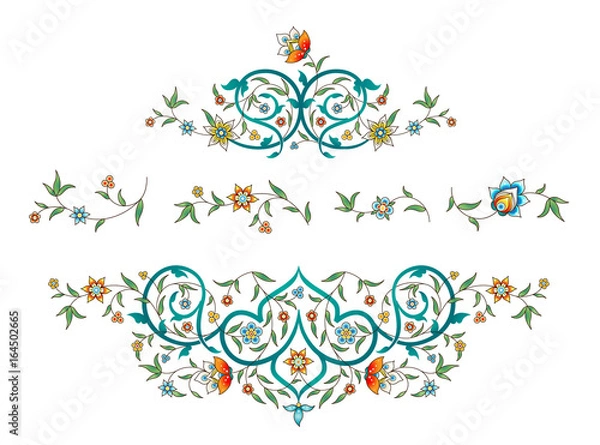 Obraz Vector set with vintage floral decor.