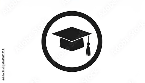 Fototapeta Graduation cap icon inside circle