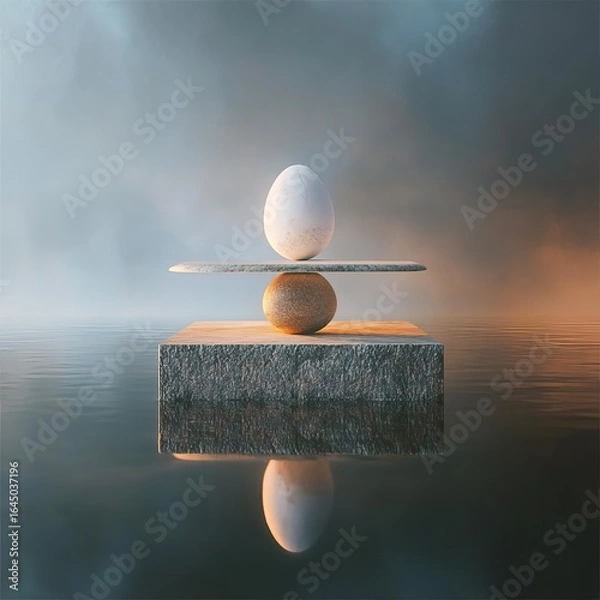 Fototapeta Radiant Equilibrium A balanced composition of light and dark elements in perfect harmony calm and measured