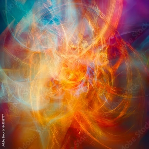 Fototapeta Radiant Echoes VI Repeating reverberating pulses of light forming an abstract symphony vivid and rhythmic
