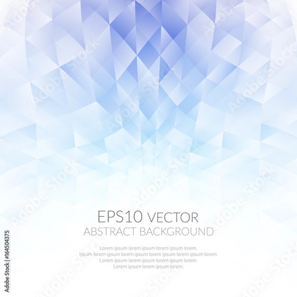 Fototapeta Abstract background with geometric pattern of triangles. Shades of blue. The texture of the surface and edges.