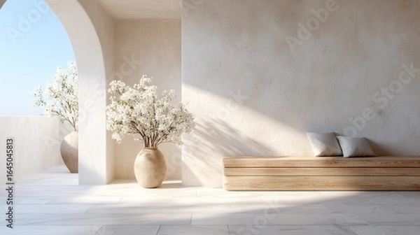 Obraz Serene Space with Soft Textures and Warm Tones