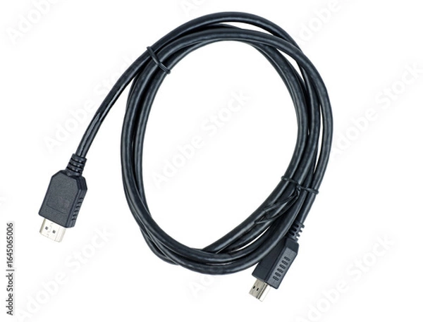 Obraz HDMI Cable isolated on white background.Top view