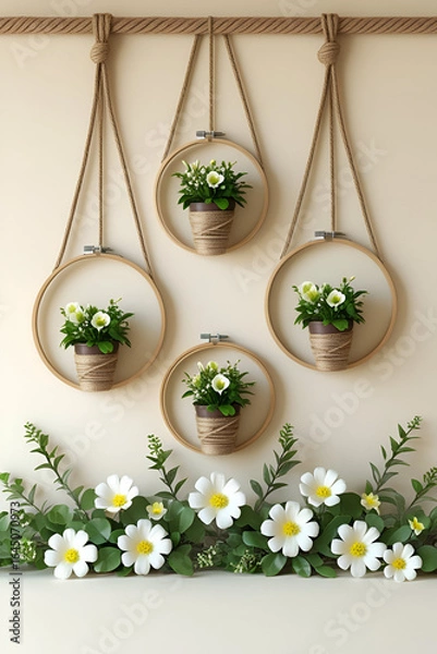 Obraz green tea and chamomile flowers