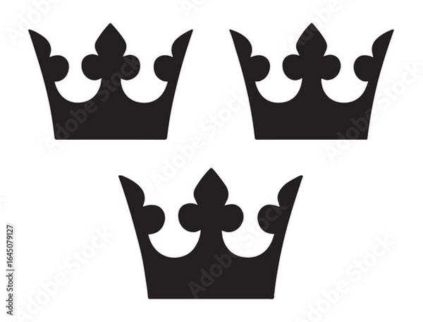 Fototapeta SWEDISH THREE CROWNS SILHOUETTE