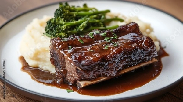 Obraz lamb chops with mashed potatoes