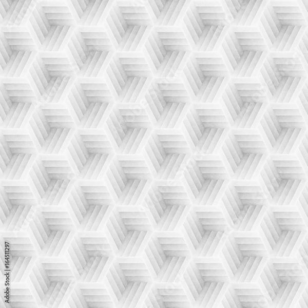 Fototapeta Seamless Monochrome Pattern. Grungy Geometric Shapes Tiling.