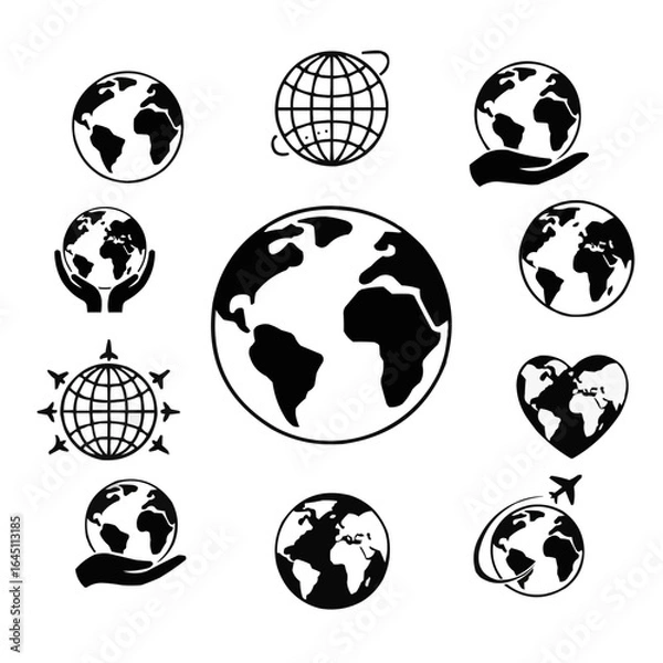 Obraz Globe and Communication Icons -