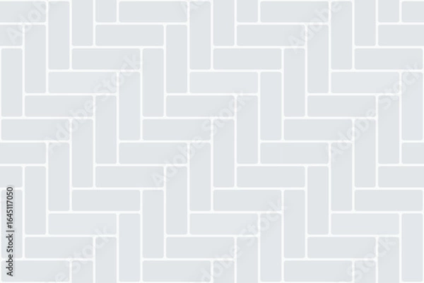 Obraz Block herringbone light grey tiles seamless pattern. Natural stone design. Vector.
