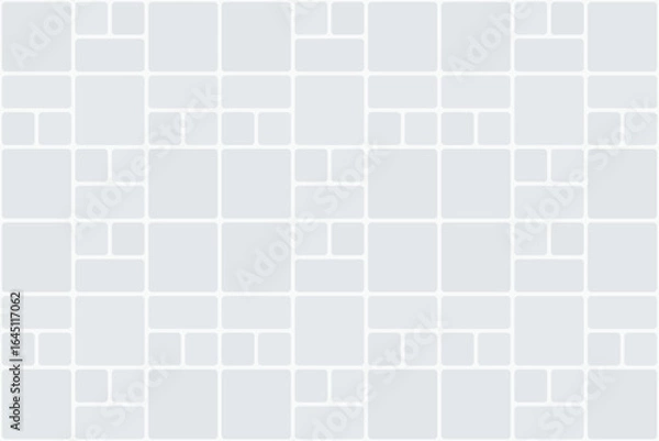 Obraz Modular tile seamless pattern. Square and rectangular shapes. Grey design. Vector.