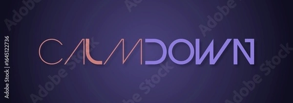 Obraz Testo CALM DOWN con colore variabile e sfondo