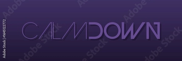 Obraz Testo CALM DOWN con colore variabile e sfondo