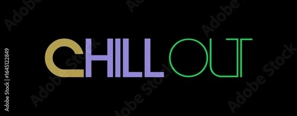 Obraz Testo CHILL OUT con colore variabile e sfondo