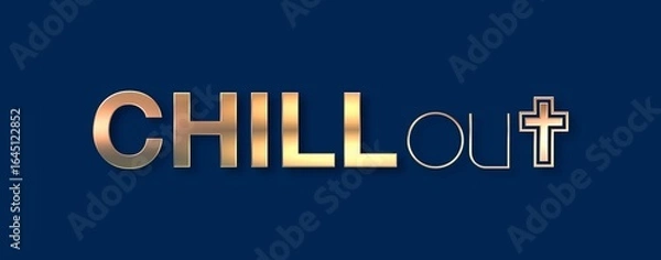Obraz Testo CHILL OUT con colore variabile e sfondo