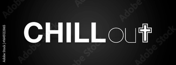 Obraz Testo CHILL OUT con colore variabile e sfondo