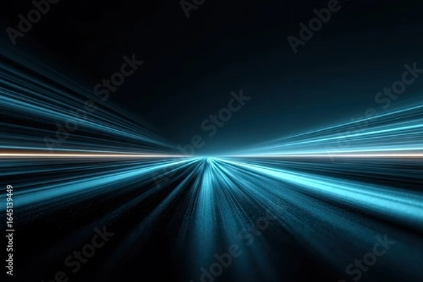 Fototapeta Abstract, futuristic road with light streaks