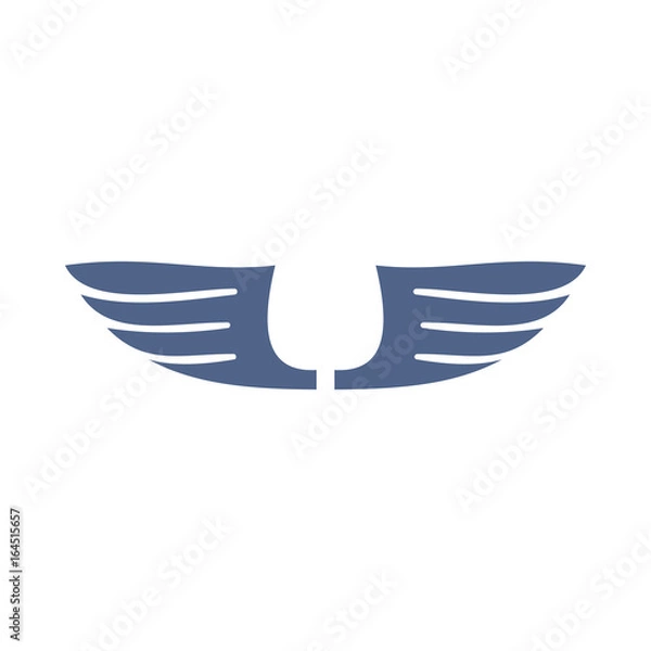 Fototapeta Wing flat icon for your design labels wing graphic and illustration vector object