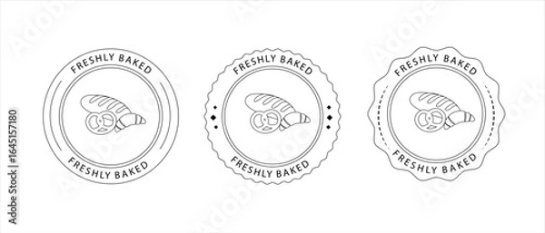 Obraz Freshly Baked Bread Bakery Emblem Label Stamp