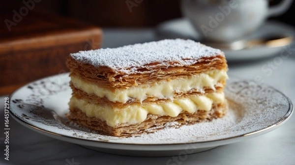 Fototapeta Elegant Mille-feuille with Vanilla Layers