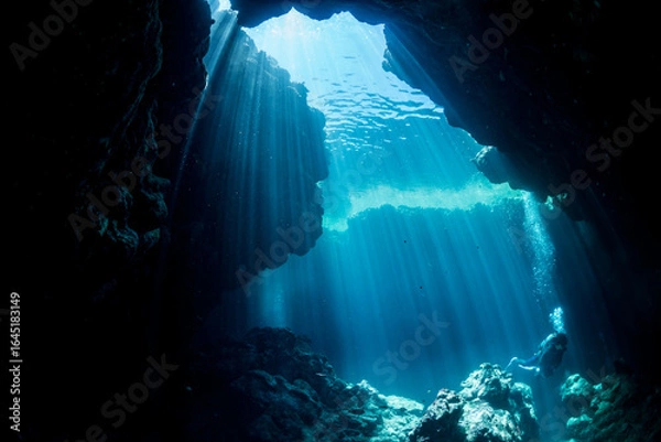 Fototapeta Underwater cave in Miyakojima