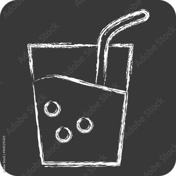 Fototapeta Icon Soft Drink. related to BBQ symbol. chalk Style. design editable
