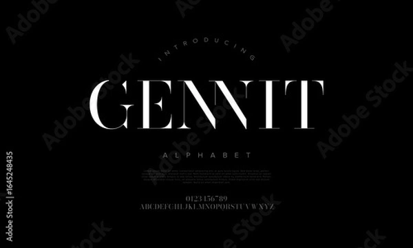 Fototapeta Gennit Alphabet Luxury High Contrast Serif Font