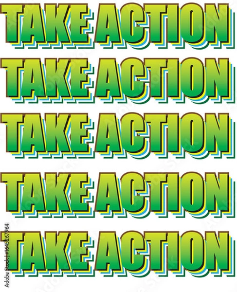 Fototapeta Take Action Bold Text with Layered Effect
