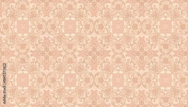 Fototapeta Whispering Peach Rococo: A Symmetrical Marbled Tapestry