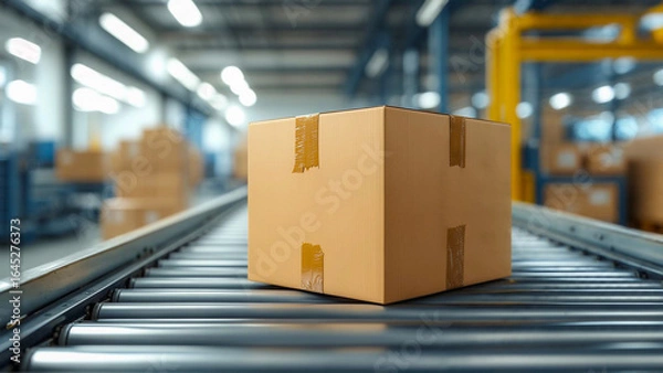 Obraz 倉庫内にて、出荷前のダンボール