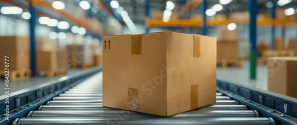 Obraz 倉庫内にて、出荷前のダンボール