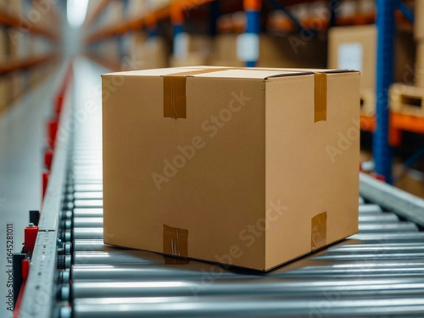 Obraz 倉庫内にて、出荷前のダンボール
