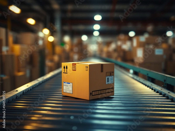 Obraz 倉庫内にて、出荷前のダンボール