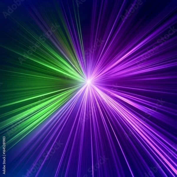 Fototapeta vivid gradient background for dance celebration theme strong mix of violet and neon green light ray overlays abstract movement digital art in k resolution and central glow