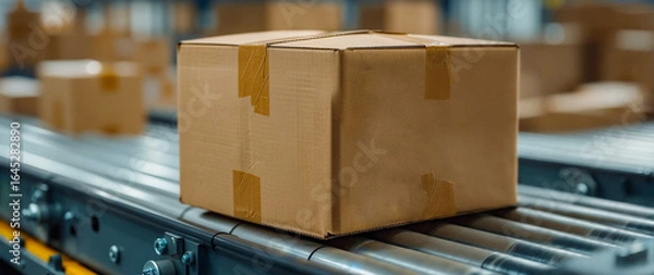 Obraz 倉庫内にて、出荷前のダンボール