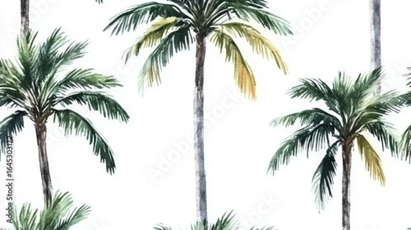 Fototapeta palm tree on white background