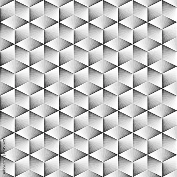 Fototapeta Seamless Monochrome Pattern. Grungy Geometric Shapes Tiling.