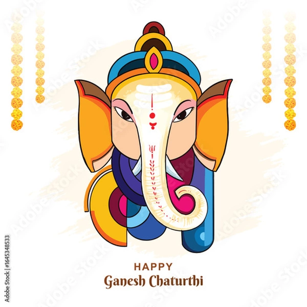 Obraz Beautiful ganesh chaturthi utsav festival card background