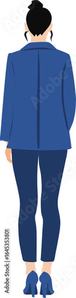 Obraz 秋服を着た後ろ向きの女性のイラスト