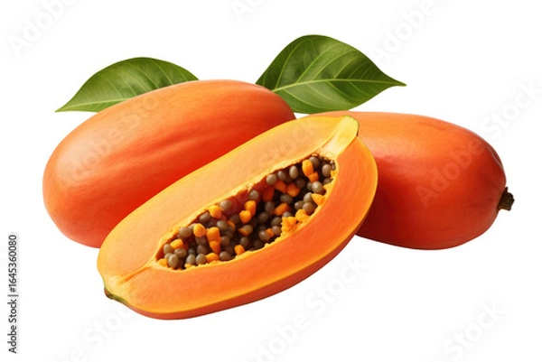 Obraz Vibrant Papaya Duo. White or PNG Transparent Background.