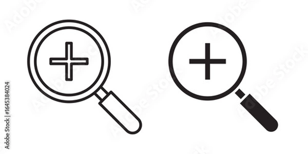 Fototapeta Zoom In Icon Vector illustration Stroke and fill on whtie background.