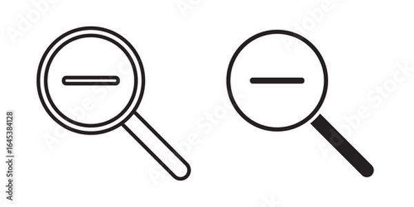 Fototapeta Zoom Out Icon Vector illustration stroke and fill on white background.