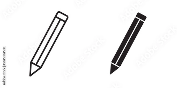 Fototapeta Pencil icon Vector illustration Stroke and fill on whtie background.