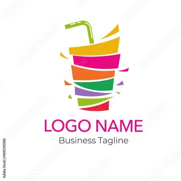 Obraz Logo Juice Drink Beverage Design Vector Template