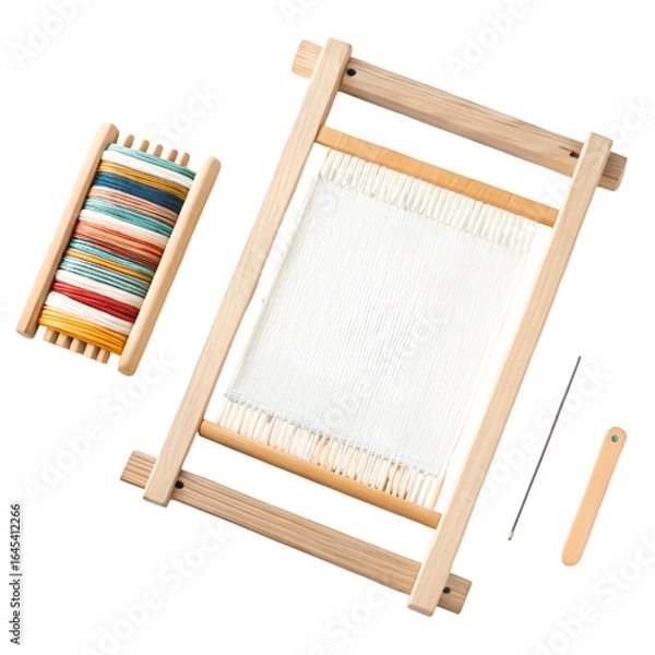 Obraz wooden easel with blank canvas