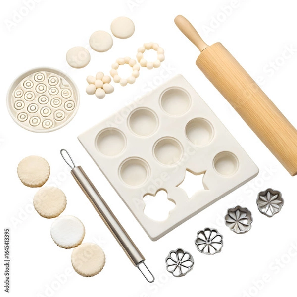 Obraz rolling pin and dough